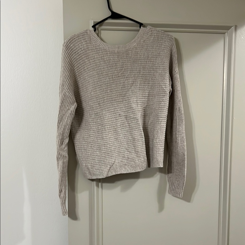 Hollister Light Tan Ribbed Backless Sweater